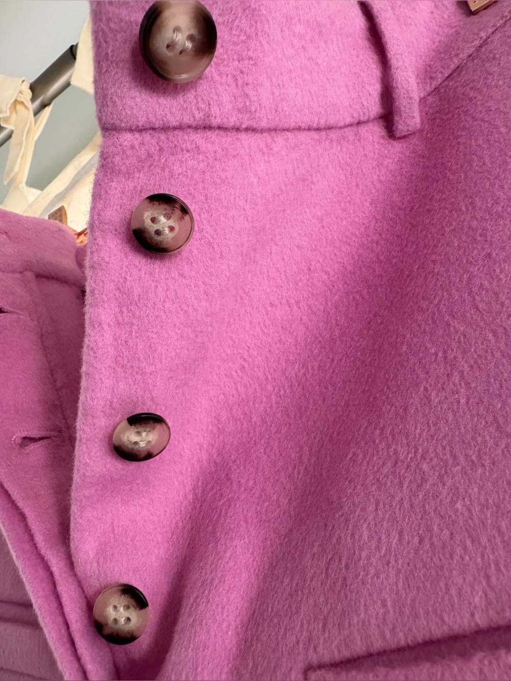 Nanushka Pink Flannel Button Fly Wide Leg Trousers Size XS 25" Waist - Picture 6 of 13